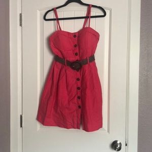 Pink Summer Dress with Belt _ Juniors